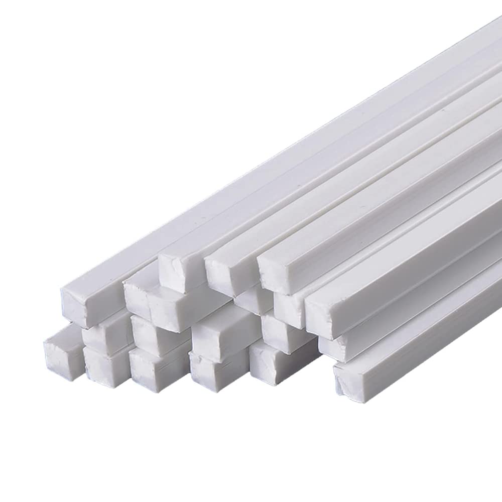 20PCS ABS Kunststoff Vierkantstangen Stange Für DIY Handwerk Sand Tisch Architektonische Modellbau,5x5x500mm