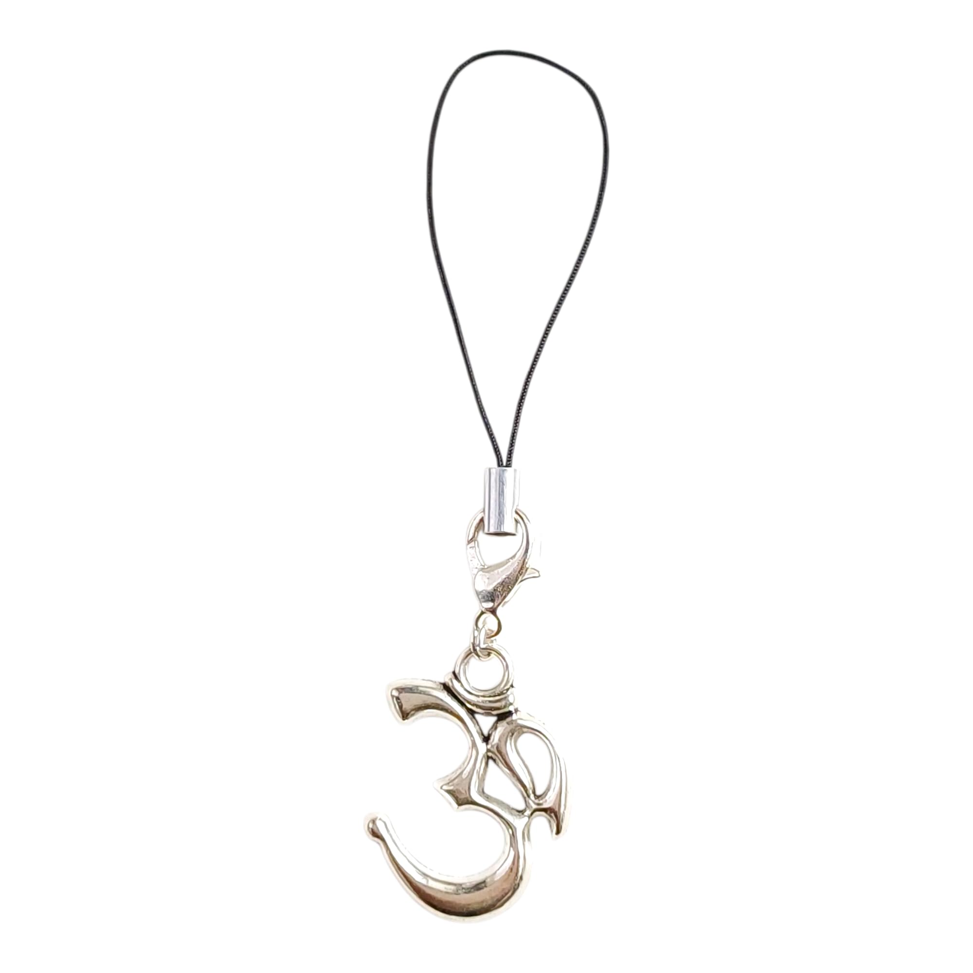 Om Symbol Phone Charm Strap, Silver Metal Pendant, Universal Mobile Lanyard-image-39