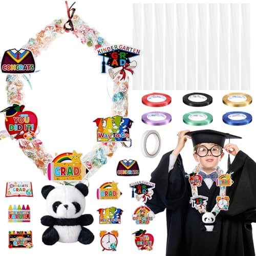 2025 Graduation Candy Lei Making Kit - Green, Gold, Black Supplies With Tubing, Ribbon, Flowers - View #12
