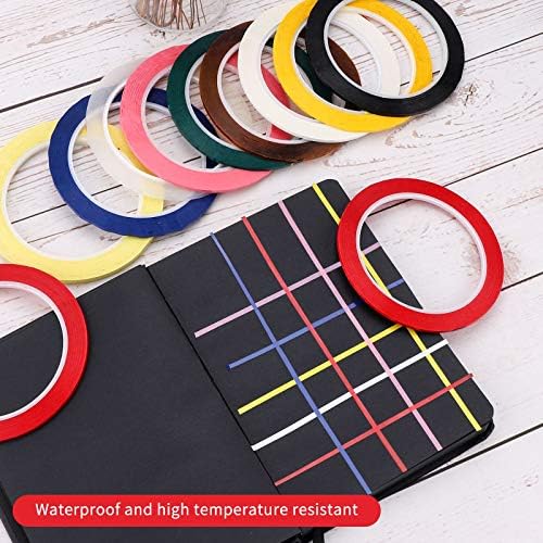 Jodsen 20 Rolls Whiteboard Graphic Chart Tapes,10 Colors 3mm x 66m Colored Self Adhesive Tape,Thin Narrow Vinyl Pinstripe Art Tape,Dry Erase Board Grid Marking Warning Lines,Motor insulation