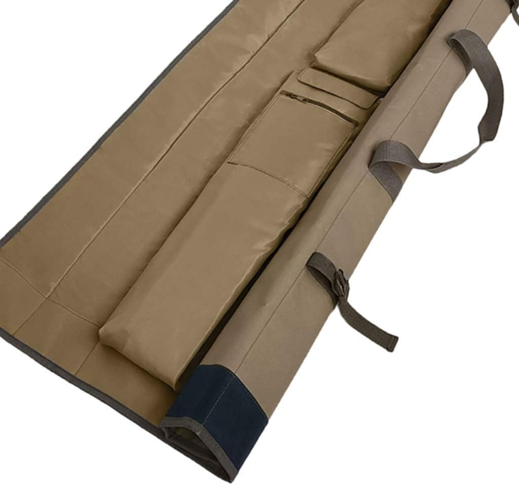 Roll Up Fishing Rod Bag 600D Oxford Fishing Pole Carrier Fishing Tool Storage Bag Organizer