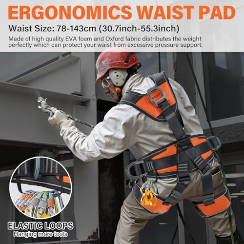 Image of TRSMIMA Safety Harness Fall Protection - Roofing Full Body Climbing Harness
