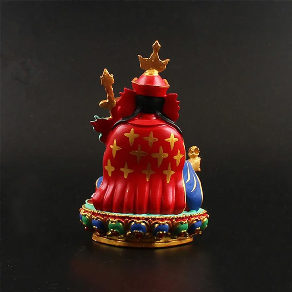 Statua Buddy Figurka Buddyjskie materiały tantryczne Figurka Padmasambhava Pomyślna Wykwintna Ręcznie Malowana Żywica Uroczysta Budda Wystrój Domu