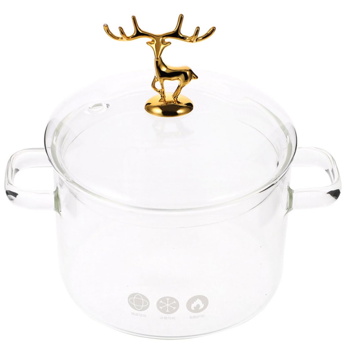 Marmite en verre borosilicaté 1900ml récipient cuisine soupe lait poignée