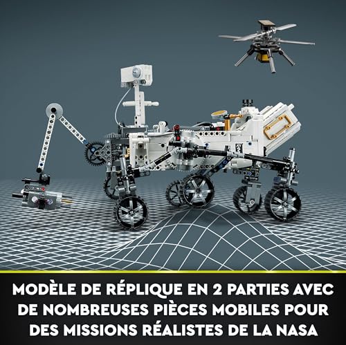 LEGO 42158 Technic NASA Mars Rover Perseverance, avec AR App Experience, Découverte de la Science et de l'espace, Jouet de Construction d'Ingénierie de Véhicule, Cadeau Enfants Dès 10 Ans