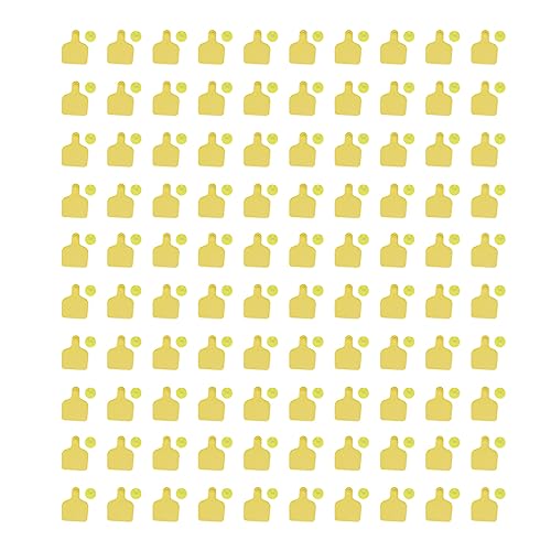 Étiquettes d'oreille de bovins pour marquage d'élevage jaune polyuréthane 9,3x7,3 cm