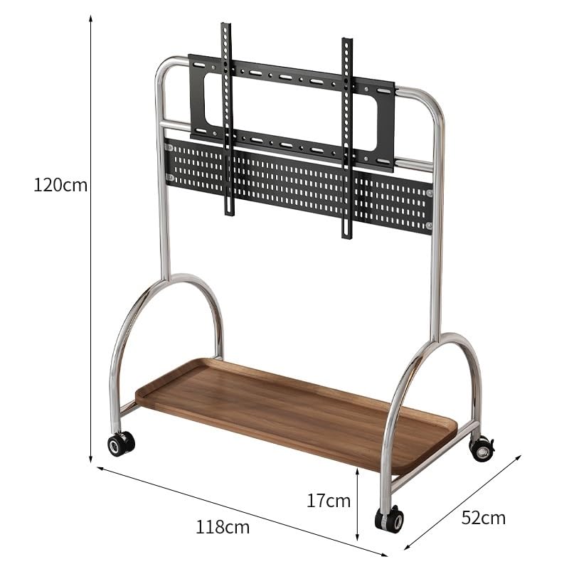 Soporte de TV universal con ruedas y estante ajustable miniatura 2