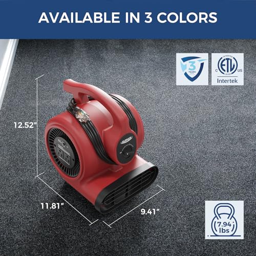 Image of Alorair 2024 New Air Mover Bundle Deal: 600 CFM Air Mover & Stackable 550 CFM Negative Air Scrubber for Indoor Air Quality & Water Damage Restoration (1* GF600A Air Mover, 1*HEPA 550 Air Scrubber)