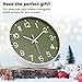 lanktoo Silent Wall Clock Non-Ticking Battery Operated – Modern Olive Green Analog Wall Clock for Living Room, Kitchen, Office, Bedroom – Stylish Home Wall Decor Clock, 8 Inch