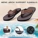 Men's Orthopedic Outdoor Orthotic Casual Flip Flops: Arch Support Flat Feet Plantar Fasciitis Hammer Toes Fashion Sandal, Comfortable High Arch Summer Driving Beach Home Slippers Dark Brown Size 11