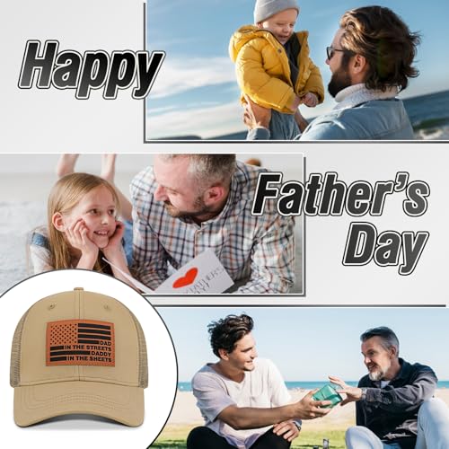 Image of Best Dad Ever American Flag Dad Hat - Adjustable Cotton Baseball Cap for Father's Day, Birthday Gifts from Daughter Son