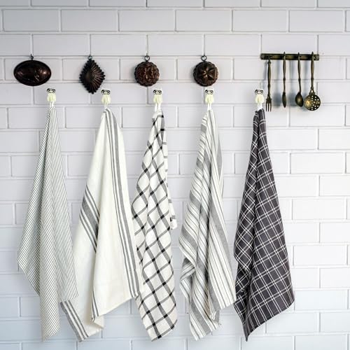 Tea Towels - 100% Cotton Kitchen Tea towels with Highly Super Absorbent Tea Towels set, Soft Hand Towels, Lint Free, Quick Dry, Long Lasting 70 x 50 cm - Pack of 5 (Grey) - Image 3