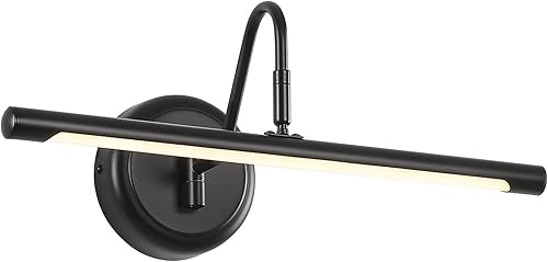 JOOSENLUX Luces de imagen para pinturas cableadas de 16.5 pulgadas de largo, regulables, luces de pared negras con dirección de iluminación