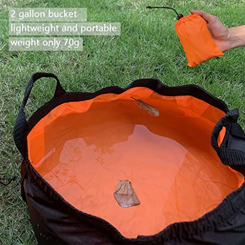 Lot de 3 seaux pliables de 7,6 litres – Lavabo pliable portable avec poignée, idéal pour le camping, la pêche et les activités de plein air