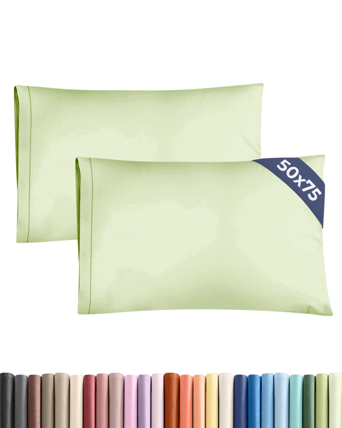 CGK 2 Pack Standard Size Light Sage Green Pillow Cases 50x75 cm with Envelope Closure - Brushed Microfiber - Soft, Wrinkle & Fade Resistant - Breathable, Hypoallergenic & OEKO-TEX Certified