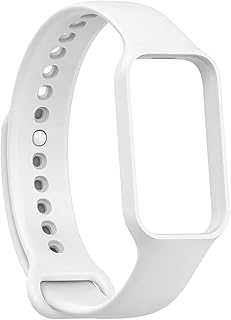 سوار ساعه رياضي بديل من السيليكون الناعم والمتين متوافق مع شاومي باند 2 - ريدمي ستراب القابل للتعديل والبولي يوريثين اللون الابيض. للبالغين الجنسين