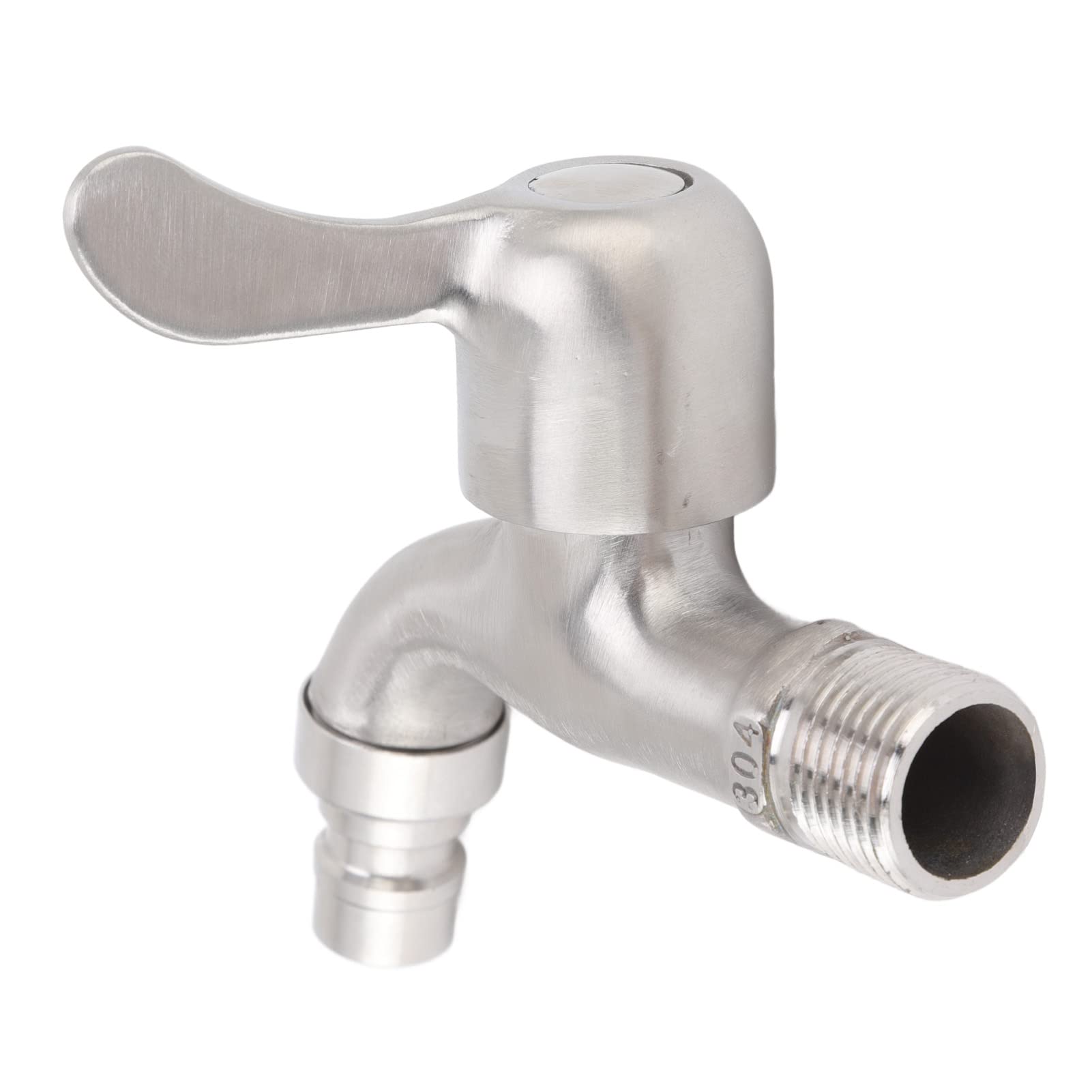 Washing Machine Faucet G1 2in Wall Mount Tap Stainless Steel Bathroom Sink Single Cold Water Tap for Laundry — view 3