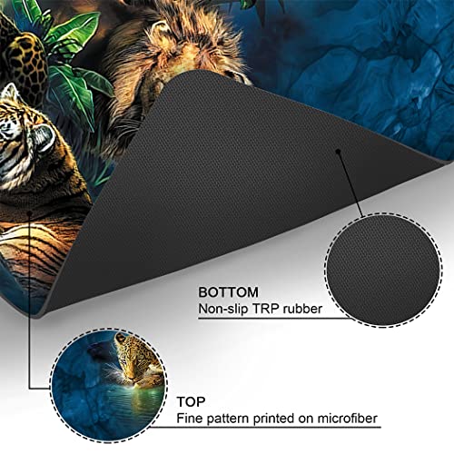 Ohtmtho 17 Inchx24 Inch Bathroom Rugs Non Slip Washable Bath Mat Small Door Floor Mat Printed With Jungle Animals Tiger Lion Leopard thumb #3