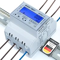 Drehstromzähler [DS100-00B - MID 26] digitaler 3 Phasen zweirichtungs Stromzähler für Hutschiene (4TE) mit LCD, RS485 Modbus RTU und 2x S0 Impuls, MID geeicht, 100A direkt, Einspeisezähler/Wattmeter