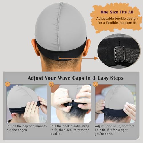 Image of Premium Durag Pack for Men, Silky Doo Rag Cap for 360 540 720 Waves
