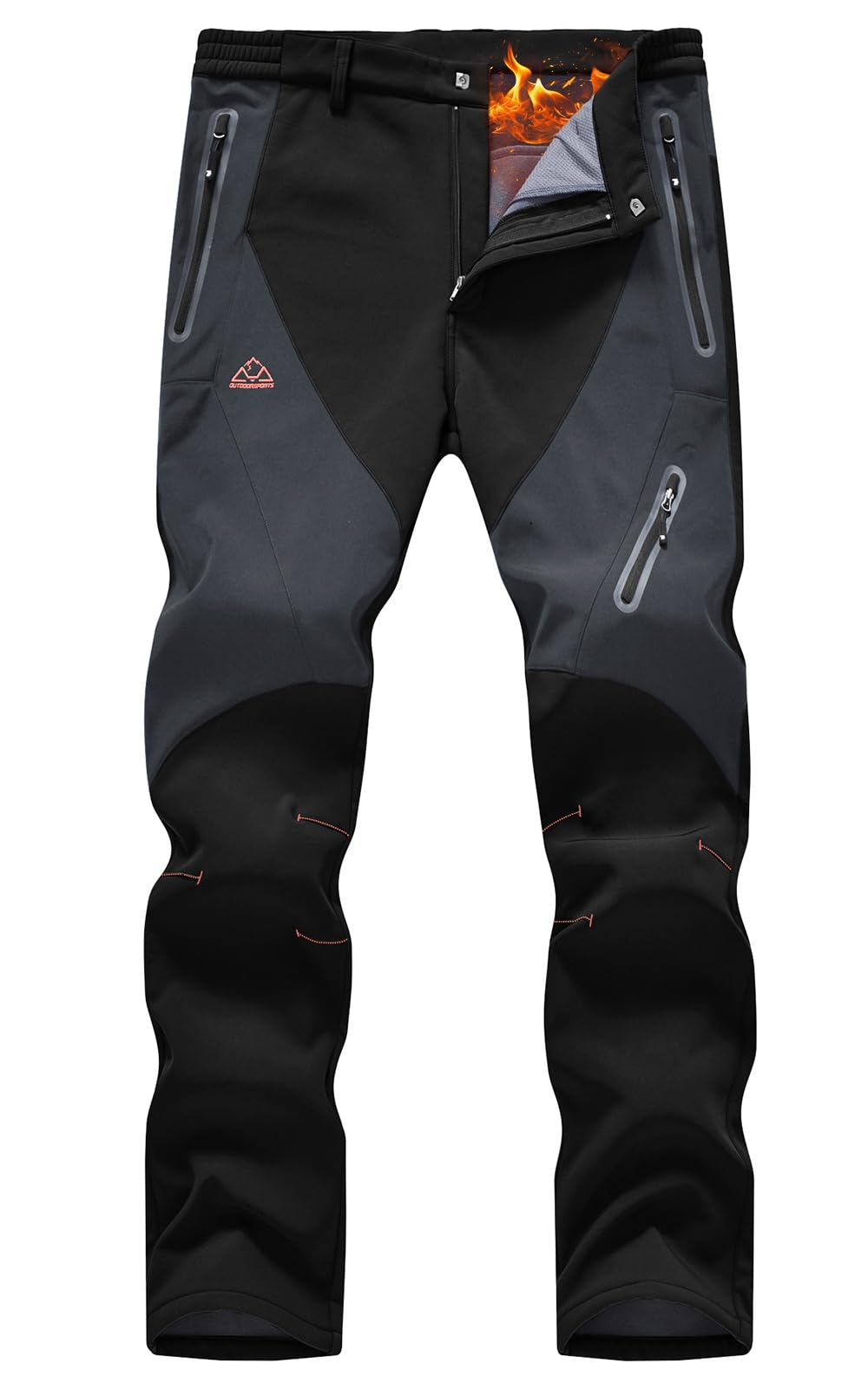 Rdruko Skihose Herren Wanderhose Winter Softshellhose Wasserdicht Winterhose Schneehose GefüTtert Outdoorhose Snowboardhose Thermohose