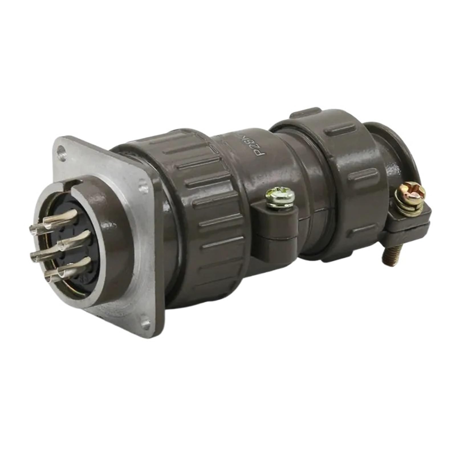 Conector aviación P28 con rosca de seguridad y núcleo de 28 mm de 4 pines coaxiales