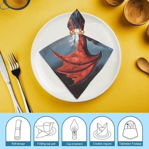 Servilletas de tela para cocina cuadradas Dragon And Castle, paños lavables y suaves de comedor 8