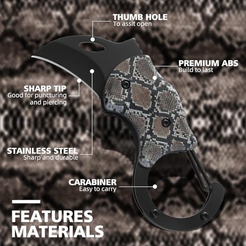 Image of Small Pocket Knife for Women Men,Cool Folding Knife Box Cutter,Folding Utility Knife with 1.38''Sharp Blade,Mini EDC Knives for Everyday Carry,Ideal Gifts for Men(Snakeskin Pattern)