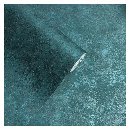 Papel pintado industrial vintage pavo real texturizado con acabado metalizado premium