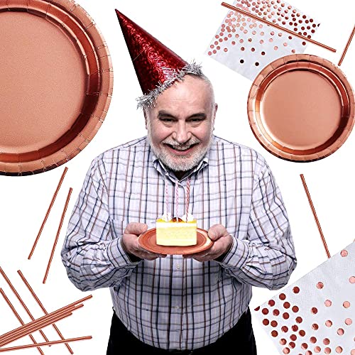 100 Pz Set Forniture per Festa Oro Rosa, Oro Rosa