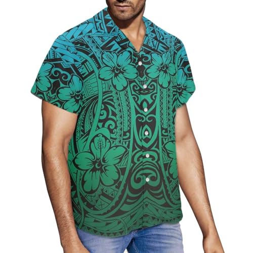 Samoan Puletasi Couple Dress for Men and Women One-Shoulder Polynesian Printed Samoan Tribal Dresses & Man Shirts2