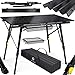 Produktbild KESSER® Campingtisch faltbar Klapptisch mit Aluminiumrahmen Aufrollbare Tischplatte Falttisch klappbar Höhenverstellung 90x53cm - bis 100kg inkl. Tragetasche mit Trageband & Netztasche, Schwarz