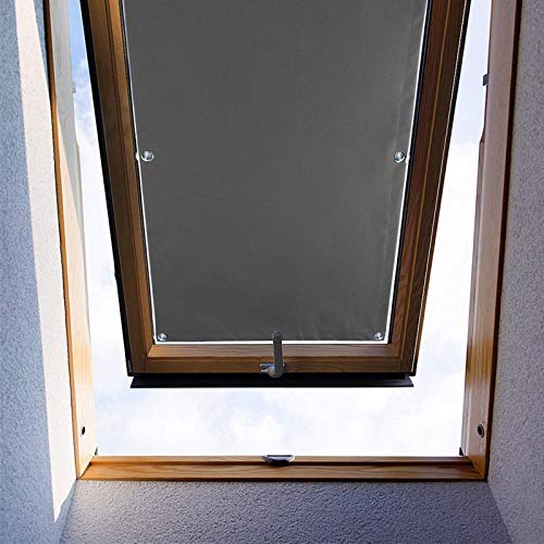 ZHhan Blackout Roof Skylight Blind Window Curtain for Roof Windows with Sucker UV Protection Without Drill and Easy InstallationSuckerGrey 18.9x41.3