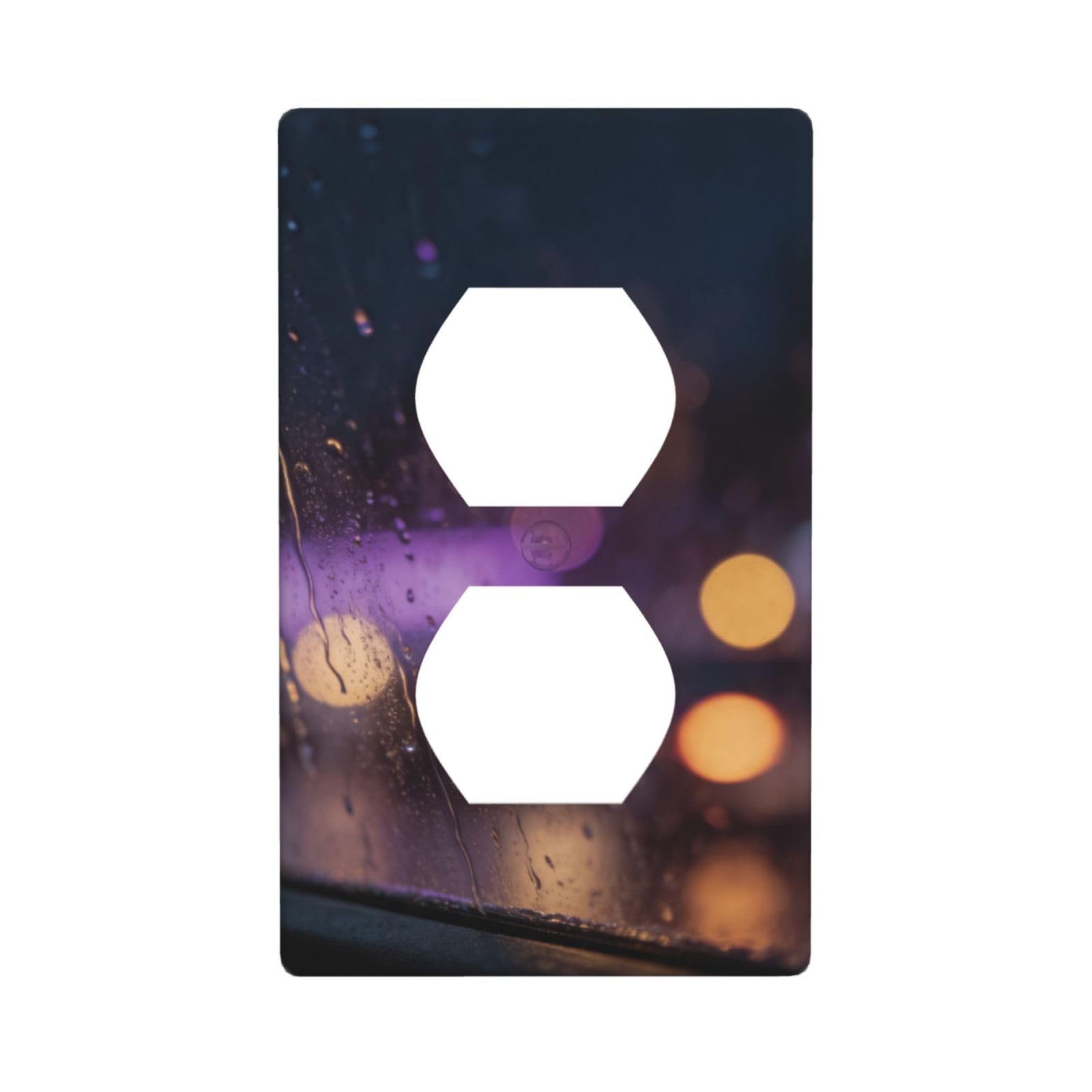 Blur City Night Decorative Switch Plate Cover-Unbreakable Polycarbonate Wall Plate for Home Office, 1 Gang with Screws