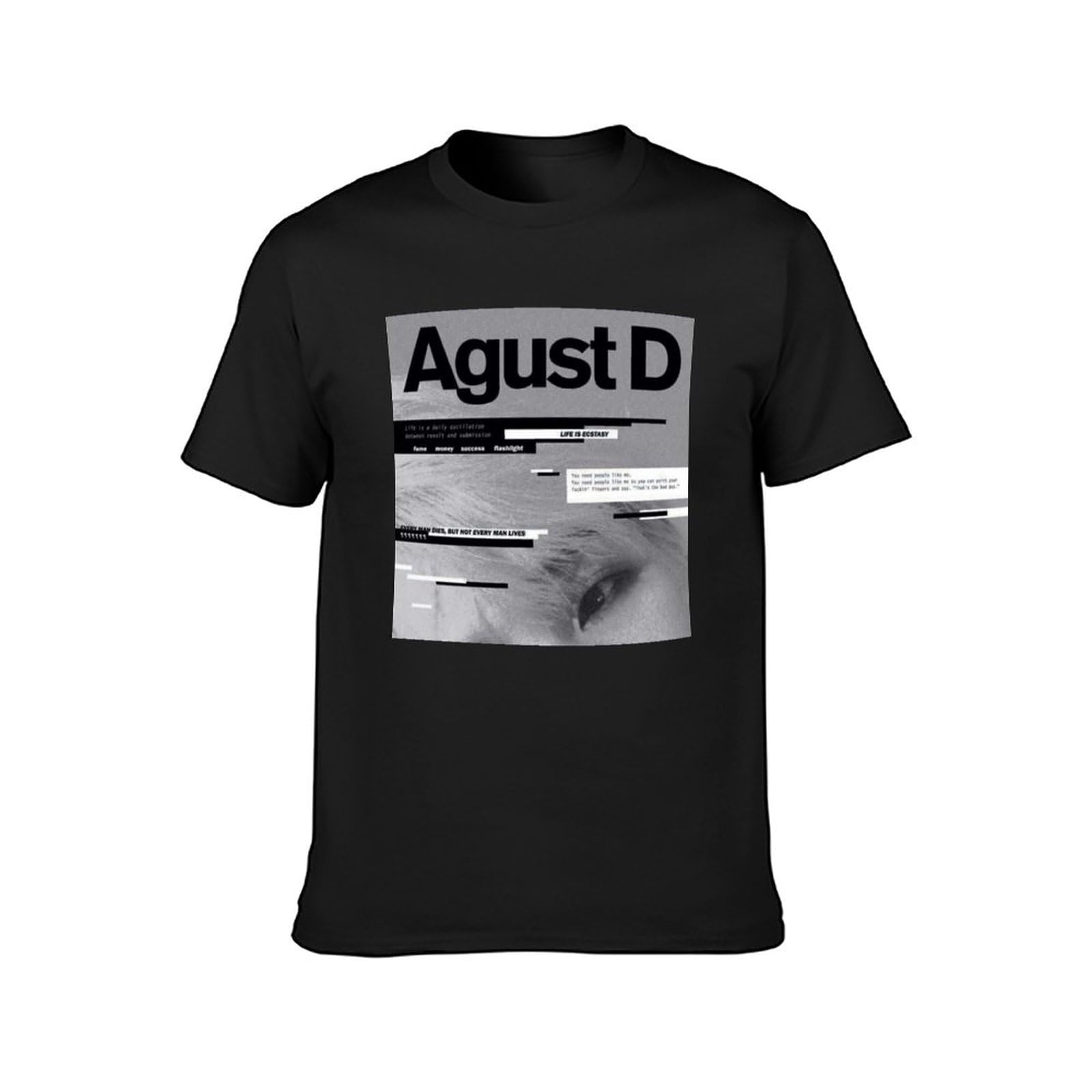 Agust D T Shirt Printed Black Graphic Top Tee for Men