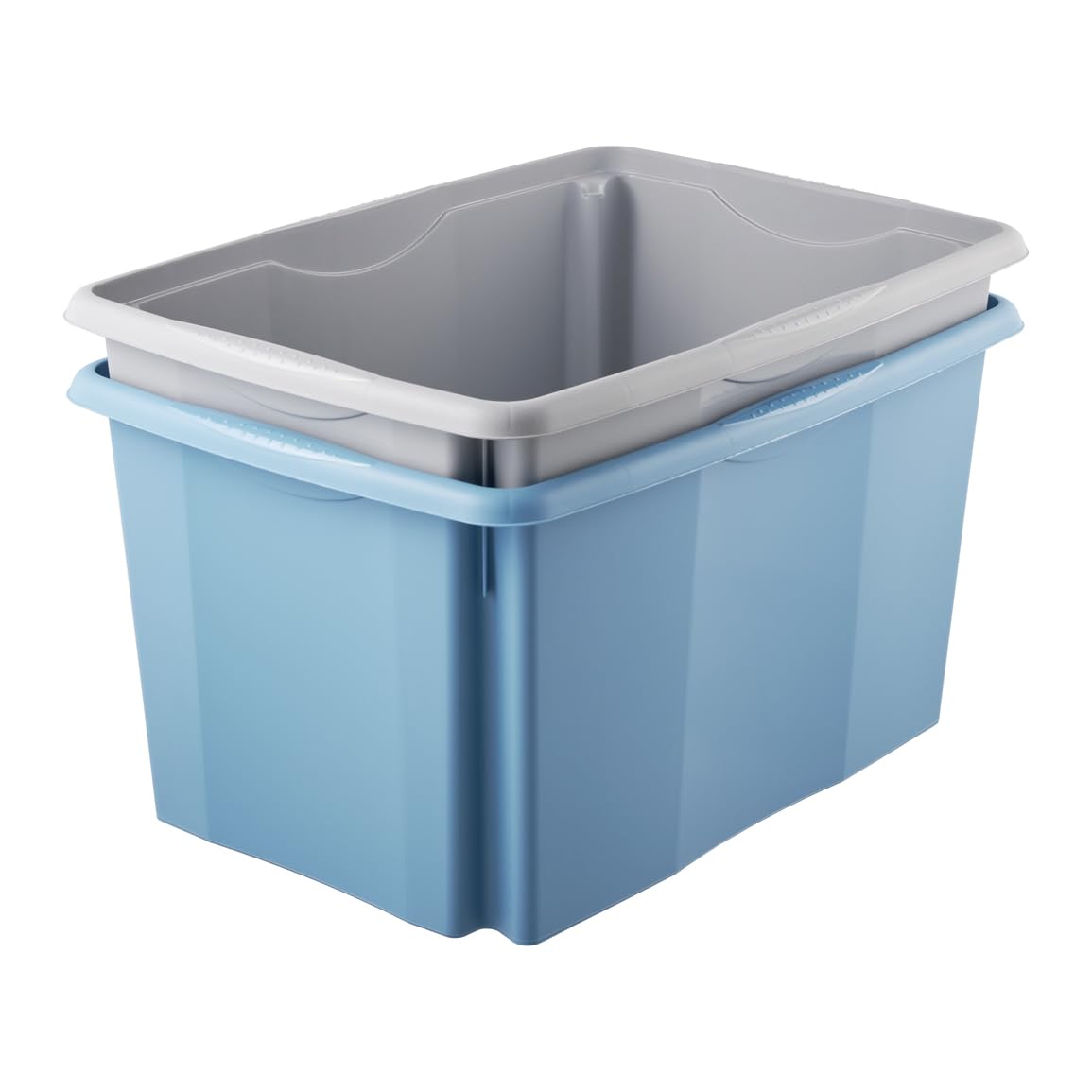 keeeper Boîte de Rangement avec Système d’Empilage, 45 l, 54,5 x 39 x 29,5 cm, Emil Eco Line, Bleu (Eco Sky Blue)