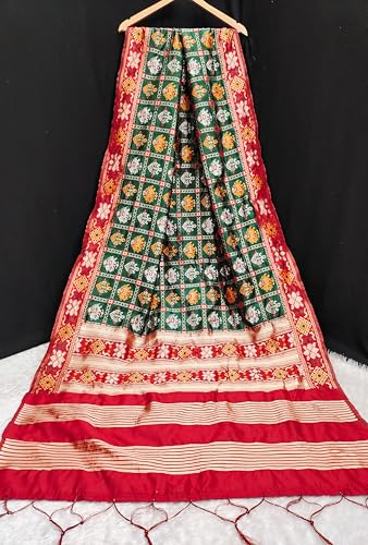 Image of TRENDMALLS Women's Jacquard Silk Ethnic Patola Floral Design Dupatta Ethnic Motif Pattern