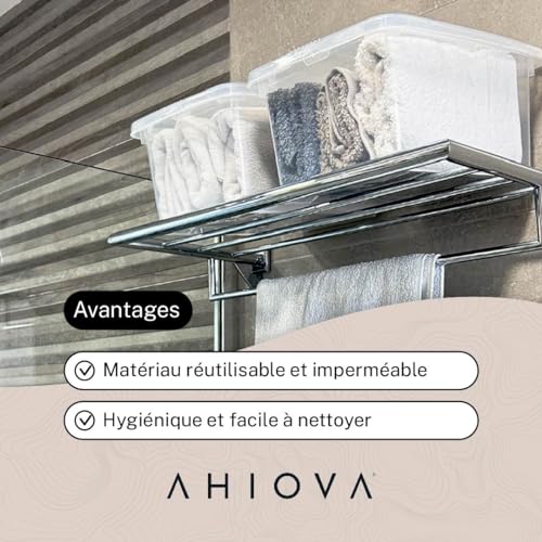 Boites rangement plastique 8L empilables transparentes clic pression