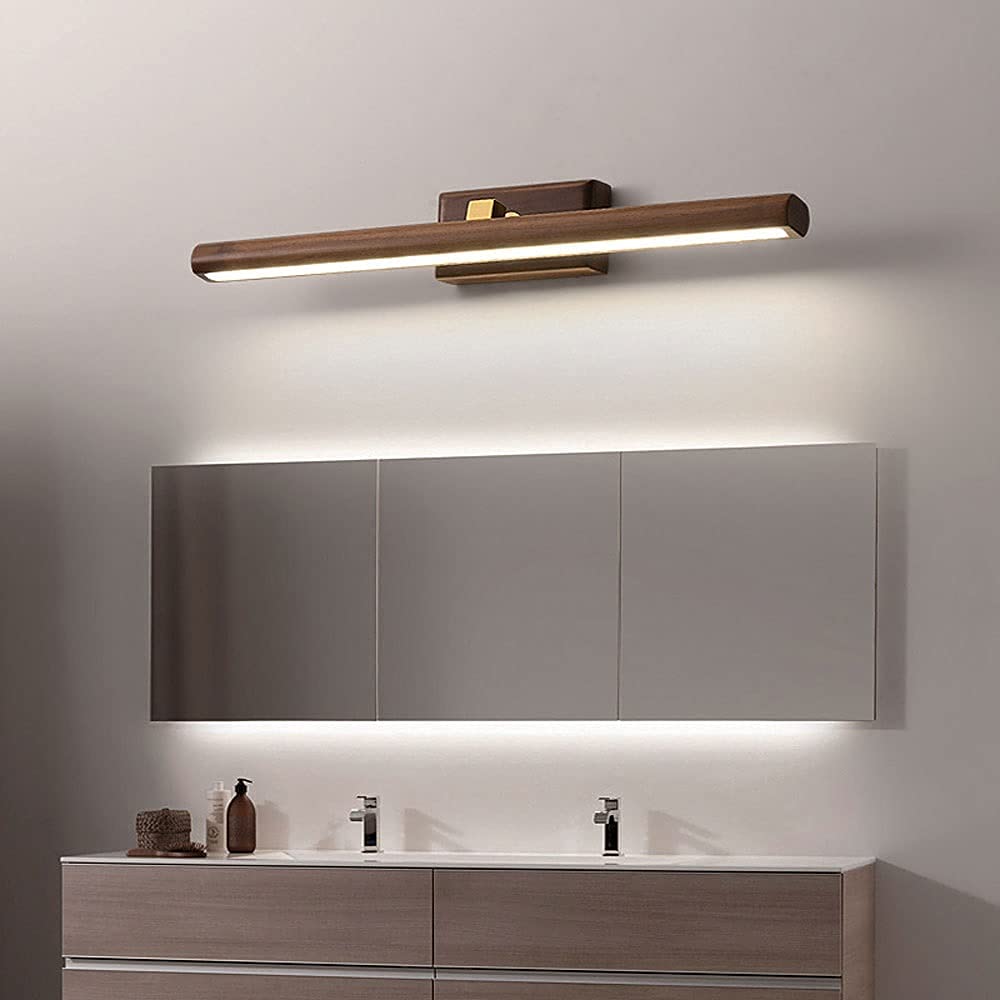 LED-Badezimmer-Spiegelleuchte, Messing-Waschtisch-Wandleuchte, Holz, drehbare Waschtisch-Wandleuchte, Rahmen, Bildbeleuchtung, verstellbare Spiegel-Frontleuchten für Spiegelschrank, Waschraum (Größe