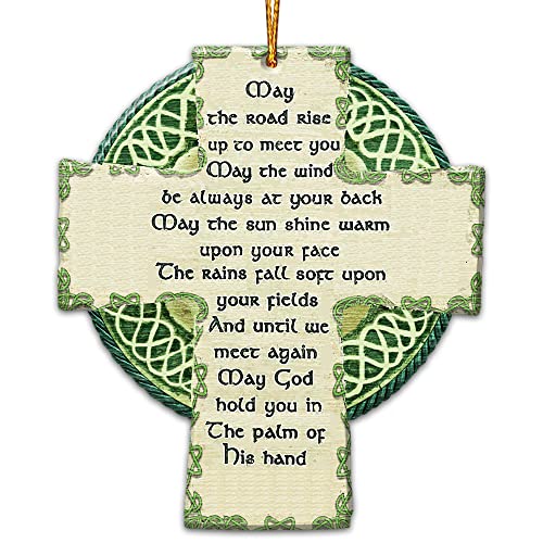 Wodoro Irish Crest Ornament, Irish Ornament, Celtic Christmas Ornaments Tree Decorations, Rear View Mirror Car Hanging Accessories, St Patrick Day Shamrock Irish Flag Irish Cross Irish Gifts (07) #TOP9