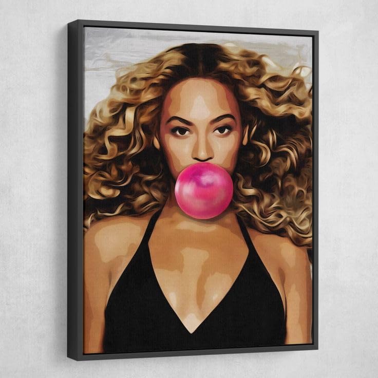 Craft Maniacs BEYONCE BUBBLEGUM HD A4 FRAMED MATT LAMINATED POSTER FOR ROOM DECOR & GIFTING