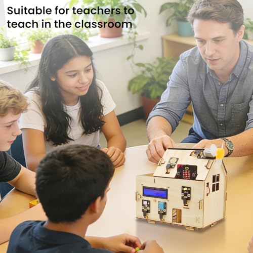 KEYESTUDIO Fine Balsa Wood for BBC Microbit, Sheets Smooth Linden Wood Board for Crafts Projects, Model Making, exclude Microbit and Sensor Module