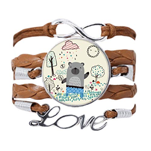 Bracelet rhinocéros bleu en cuir noir pour vos tenues d'été