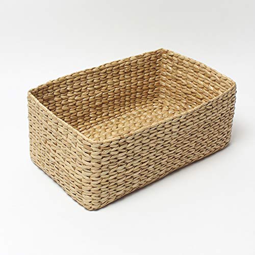 Habere India-All the Cultures Fabricating India Storage Baskets | Cane Or Bamboo Basket | Gift Hamper Basket | Wardrobe Organiser (Medium), Rectangular, Beige