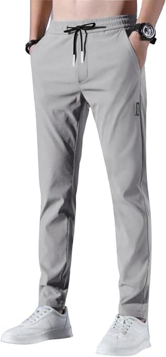 Mens Golf Pants Stretch Relaxed Fit Casual Golf Joggers Lightweight Active Pull On Pants Quick Dry Hiking Trousers