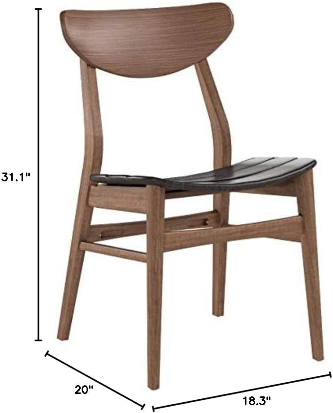 Miniatura 10 de Christopher Knight Home Juego de 2 sillas de comedor de piel de anís  nogal, acabado marrón oscuro y nogal