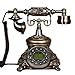 Produktbild IVHJLP Retro Festnetz Telefon-europäischer Retro- Art und Weise kreatives Gartenheimfestes Kabelfestnetztelefon