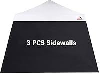 Vista 18 de SCOCANOPY SideWall para marco de toldo de pierna inclinada de 10 x 10 pies, paquete de 3 unidades solo SunWall (blanco)