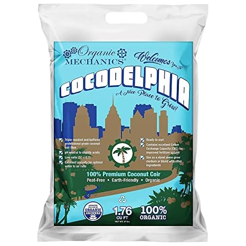 Organic Mechanics Cocodelphia Potting Soil, 1.8 Cubic Foot - Enhances Nutrient Retention with Premium Coconut Coir for Container Planting & Garden Beds - Peat-Free, Eco-Friendly & Locally Sourced Cover