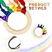 Sumind 6 Pcs Rainbow Ribbon Hand Kites Wands for Kids Dancer Streamer String Toy Thrown Waldorf Wand with Wooden Ring Wand Learning Educational(Vivid Colors)